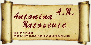 Antonina Matošević vizit kartica